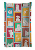 Lots of Maltese Kitchen Towel Velour Plush Front and Cotton Loop Back Machine Washable