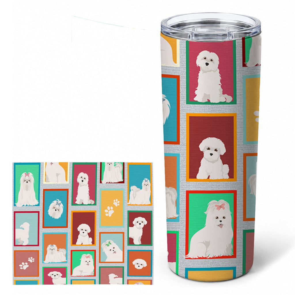 Lots of Maltese Stainless Steel Skinny Tumbler 20 oz Vacuum Double Walled Reusable Insulated Travel Cup