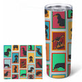 Lots of Black and Tan Dachshund Stainless Steel Skinny Tumbler 20 oz Vacuum Double Walled Reusable Insulated Travel Cup