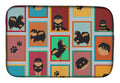 Lots of Black and Tan Pomeranian Dish Drying Mat Absorbent Dish Drying Mat Pad for Kitchen Counter Dish Drainer Mat for Countertop, 14 x 21", Multicolor