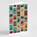 Lots of Black and Tan Pomeranian Greeting Cards Pack of 8 Blank Cards with Envelopes Whimsical A7 Size 5x7