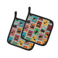 Lots of Black and Tan Pomeranian Pot Holder Set of 2 Heat Resistant Quilted Hot Pads 7.5 x 7.5 Inch, Insulated Kitchen Trivets for Cooking & Baking