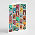 Lots of Black and White English Springer Spaniel Greeting Cards Pack of 8 Blank Cards with Envelopes Whimsical A7 Size 5x7