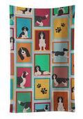 Lots of Black and White English Springer Spaniel Kitchen Towel Velour Plush Front and Cotton Loop Back Machine Washable