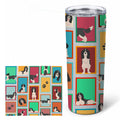 Lots of Black and White English Springer Spaniel Stainless Steel Skinny Tumbler 20 oz Vacuum Double Walled Reusable Insulated Travel Cup