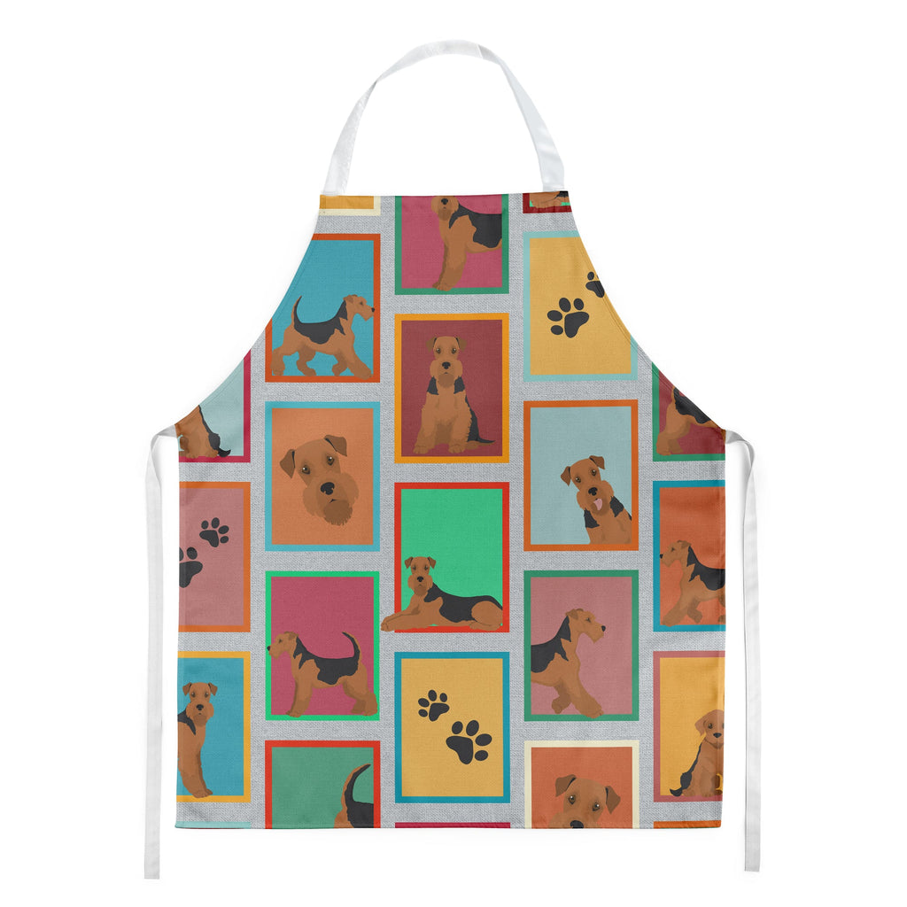 Lots of Airedale Terrier Apron Cooking Kitchen Server Baking Crafts Gardening for Adult Women Men, Unisex, Large, Multicolor