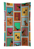 Lots of Airedale Terrier Kitchen Towel Velour Plush Front and Cotton Loop Back Machine Washable