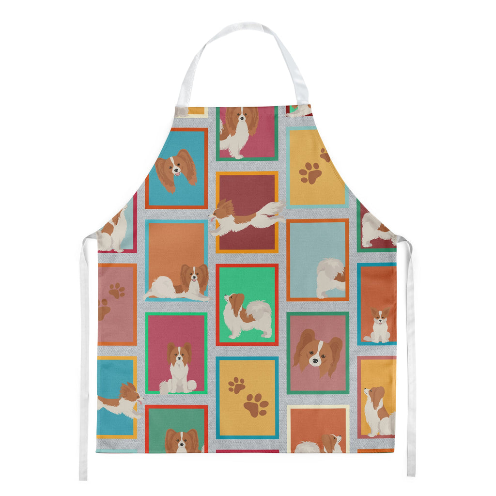 Lots of Red and White Papillon Apron Cooking Kitchen Server Baking Crafts Gardening for Adult Women Men, Unisex, Large, Multicolor