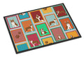 Lots of Red Boston Terrier Doormat Indoor Outdoor 24H X 36W Front Door Mat Rugs for Entryway, Non Slip Washable Low Pile,
