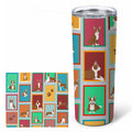 Lots of Red Boston Terrier Stainless Steel Skinny Tumbler 20 oz Vacuum Double Walled Reusable Insulated Travel Cup