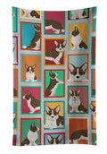 Lots of Brindle Cardigan Corgi Kitchen Towel Velour Plush Front and Cotton Loop Back Machine Washable