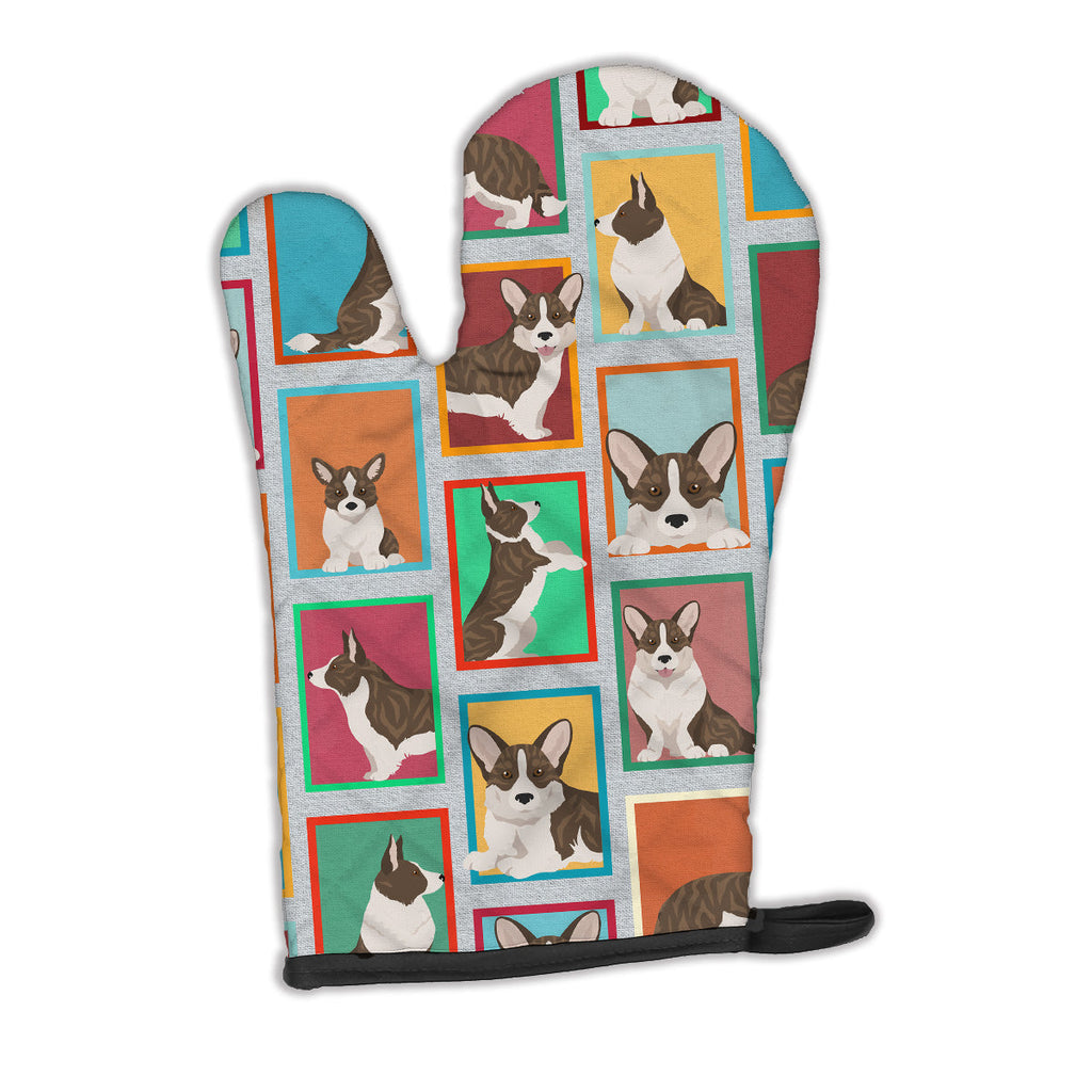 Lots of Brindle Cardigan Corgi Oven Mitt Heat Resistant Thick Oven Mitt for Hot Pans and Oven, Kitchen Mitt Protect Hands, Cooking Baking Glove