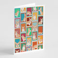 Lots of Fawn Cardigan Corgi Greeting Cards Pack of 8 Blank Cards with Envelopes Whimsical A7 Size 5x7