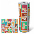 Lots of Fawn Cardigan Corgi Stainless Steel Skinny Tumbler 20 oz Vacuum Double Walled Reusable Insulated Travel Cup
