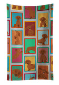 Lots of Red Dachshund Kitchen Towel Velour Plush Front and Cotton Loop Back Machine Washable