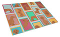 Lots of Red Dachshund Cutting Board Tempered Glass Kitchen Cutting Surface, Heat Resistant Chopping, Non-Slip Feet, Food Prep & Serving