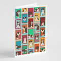 Lots of Brindle English Bulldog Greeting Cards Pack of 8 Blank Cards with Envelopes Whimsical A7 Size 5x7