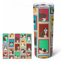 Lots of Brindle English Bulldog Stainless Steel Skinny Tumbler 20 oz Vacuum Double Walled Reusable Insulated Travel Cup