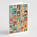 Lots of Fawn French Bulldog Greeting Cards Pack of 8 Blank Cards with Envelopes Whimsical A7 Size 5x7