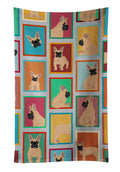 Lots of Fawn French Bulldog Kitchen Towel Velour Plush Front and Cotton Loop Back Machine Washable