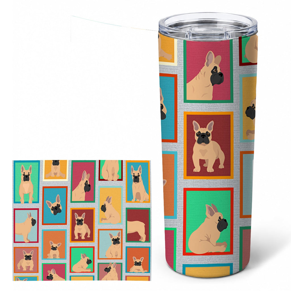 Lots of Fawn French Bulldog Stainless Steel Skinny Tumbler 20 oz Vacuum Double Walled Reusable Insulated Travel Cup
