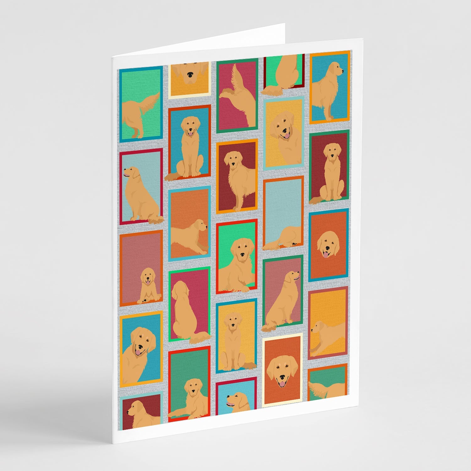 Lots of Golden Retriever Greeting Cards Pack of 8 Blank Cards with Envelopes Whimsical A7 Size 5x7