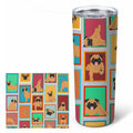 Lots of Apricot Pug Stainless Steel Skinny Tumbler 20 oz Vacuum Double Walled Reusable Insulated Travel Cup