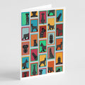 Lots of Black Schnauzer Greeting Cards Pack of 8 Blank Cards with Envelopes Whimsical A7 Size 5x7
