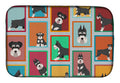 Lots of Black and Silver Schnauzer Dish Drying Mat Absorbent Dish Drying Mat Pad for Kitchen Counter Dish Drainer Mat for Countertop, 14 x 21", Multicolor