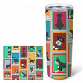 Lots of Black and Silver Schnauzer Stainless Steel Skinny Tumbler 20 oz Vacuum Double Walled Reusable Insulated Travel Cup