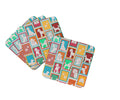 Lots of White Standard Poodle Foam Coasters Set of 4 Cup Coasters for Indoor Outdoor, Tabletop Protection, Anti Slip, Mouse pad Material