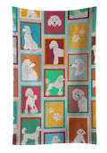 Lots of White Standard Poodle Kitchen Towel Velour Plush Front and Cotton Loop Back Machine Washable