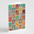 Lots of Blue and Tan Yorkie Greeting Cards Pack of 8 Blank Cards with Envelopes Whimsical A7 Size 5x7
