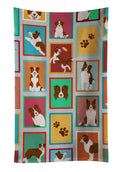 Lots of Red Border Collie Kitchen Towel Velour Plush Front and Cotton Loop Back Machine Washable