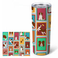 Lots of Red Border Collie Stainless Steel Skinny Tumbler 20 oz Vacuum Double Walled Reusable Insulated Travel Cup