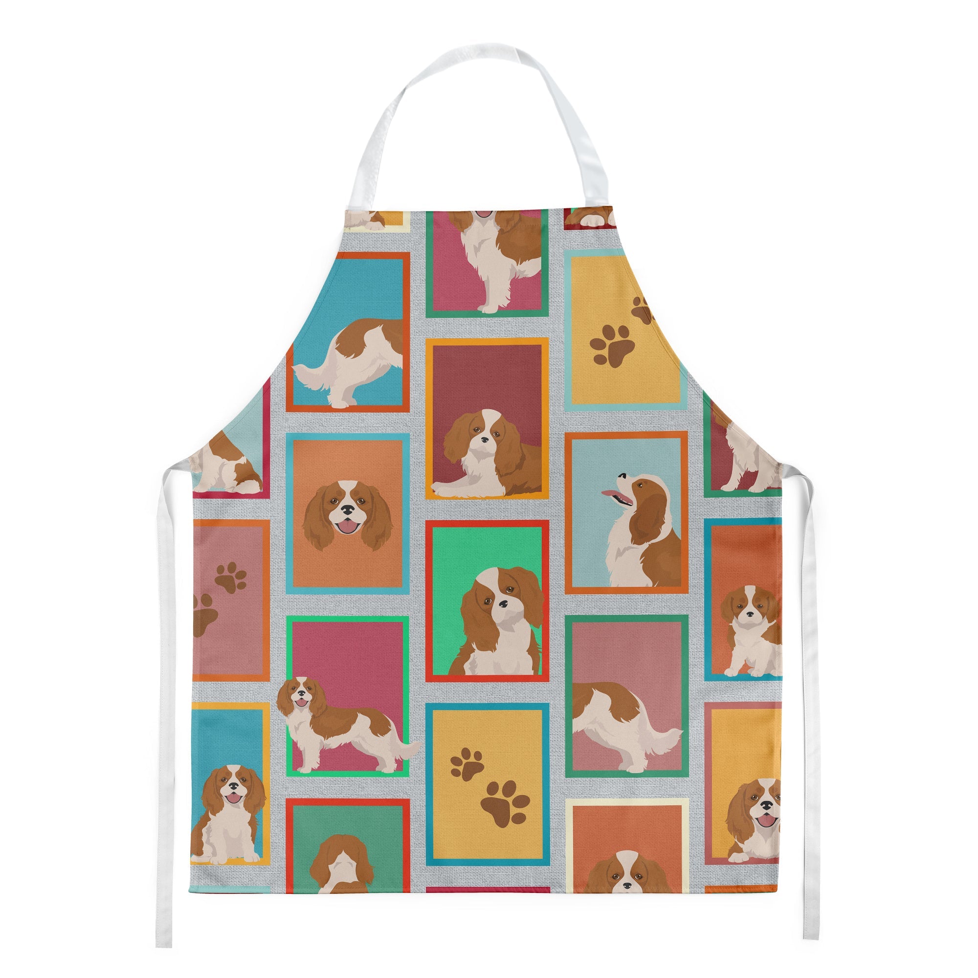 Lots of Blenheim Cavalier Spaniel Apron Cooking Kitchen Server Baking Crafts Gardening for Adult Women Men, Unisex, Large, Multicolor