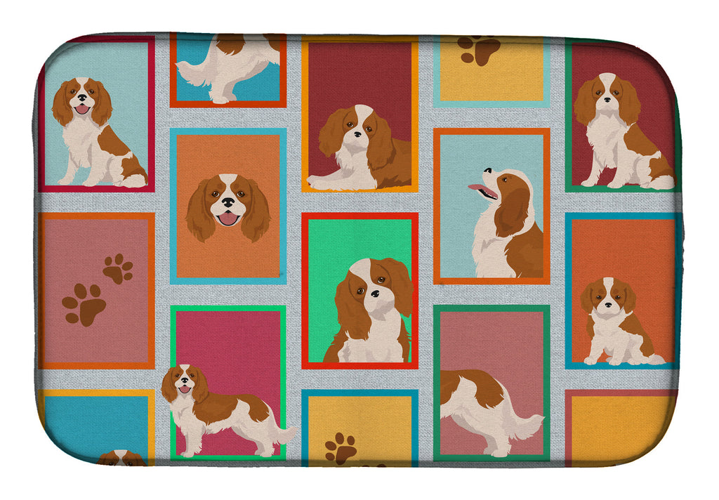 Lots of Blenheim Cavalier Spaniel Dish Drying Mat Absorbent Dish Drying Mat Pad for Kitchen Counter Dish Drainer Mat for Countertop, 14 x 21", Multicolor