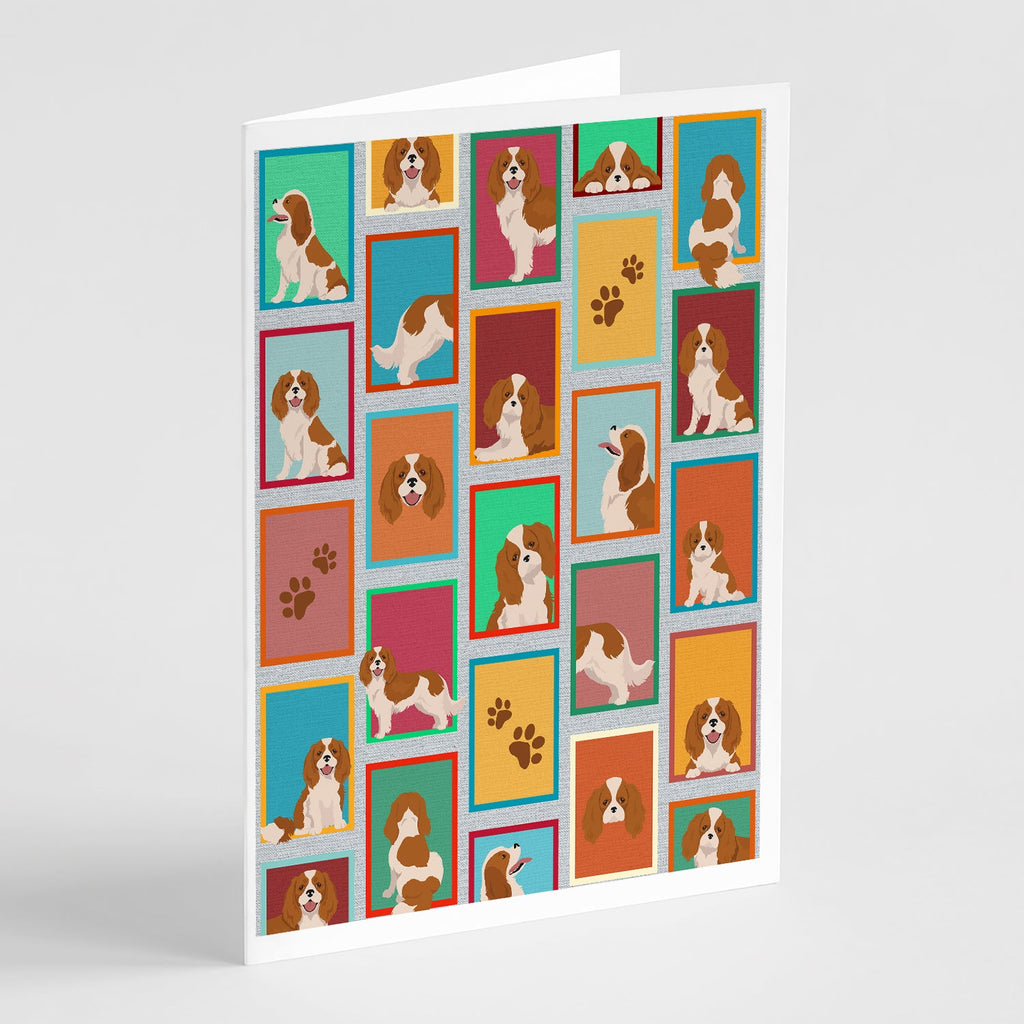 Lots of Blenheim Cavalier Spaniel Greeting Cards Pack of 8 Blank Cards with Envelopes Whimsical A7 Size 5x7