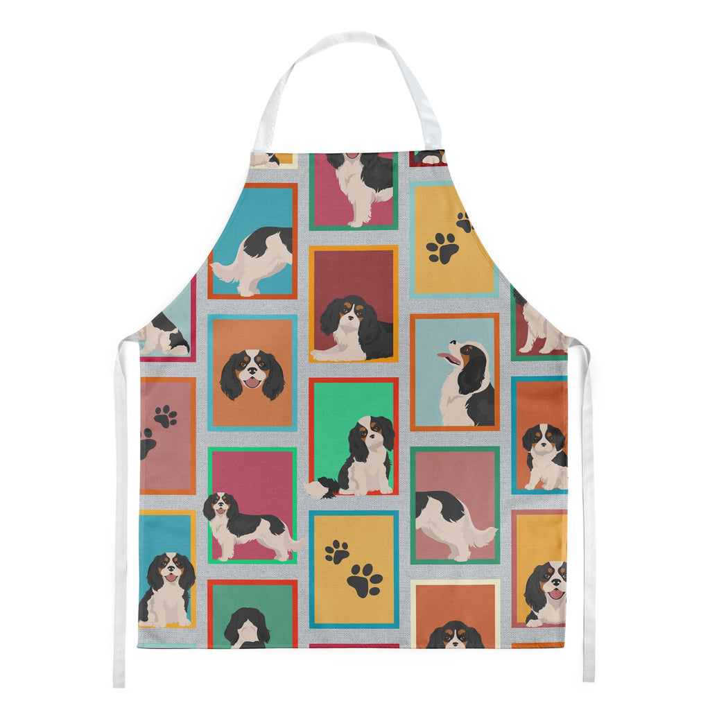 Lots of Tricolor Cavalier Spaniel Apron Cooking Kitchen Server Baking Crafts Gardening for Adult Women Men, Unisex, Large, Multicolor