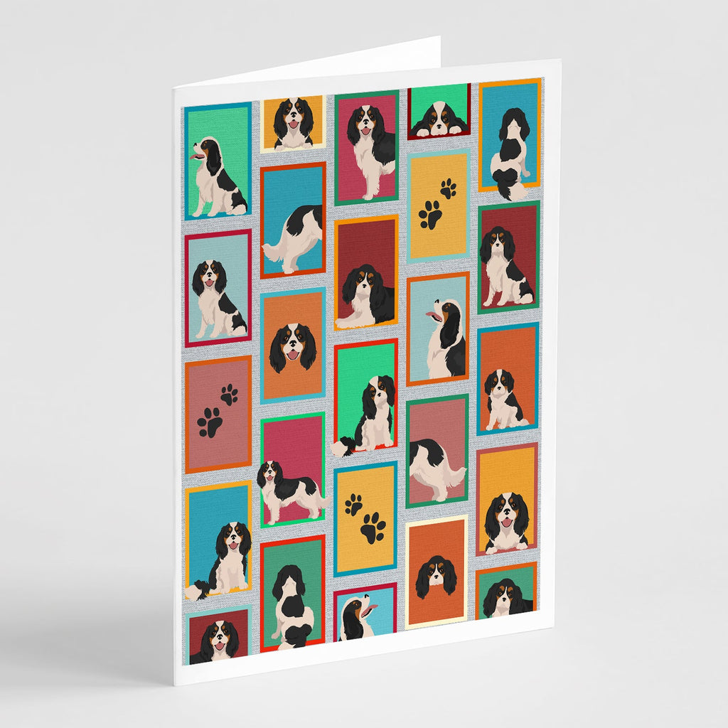 Lots of Tricolor Cavalier Spaniel Greeting Cards Pack of 8 Blank Cards with Envelopes Whimsical A7 Size 5x7