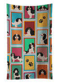 Lots of Tricolor Cavalier Spaniel Kitchen Towel Velour Plush Front and Cotton Loop Back Machine Washable