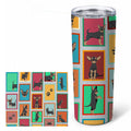 Lots of Black and Tan Chihuahua Stainless Steel Skinny Tumbler 20 oz Vacuum Double Walled Reusable Insulated Travel Cup