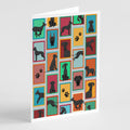 Lots of Black Great Dane Greeting Cards Pack of 8 Blank Cards with Envelopes Whimsical A7 Size 5x7