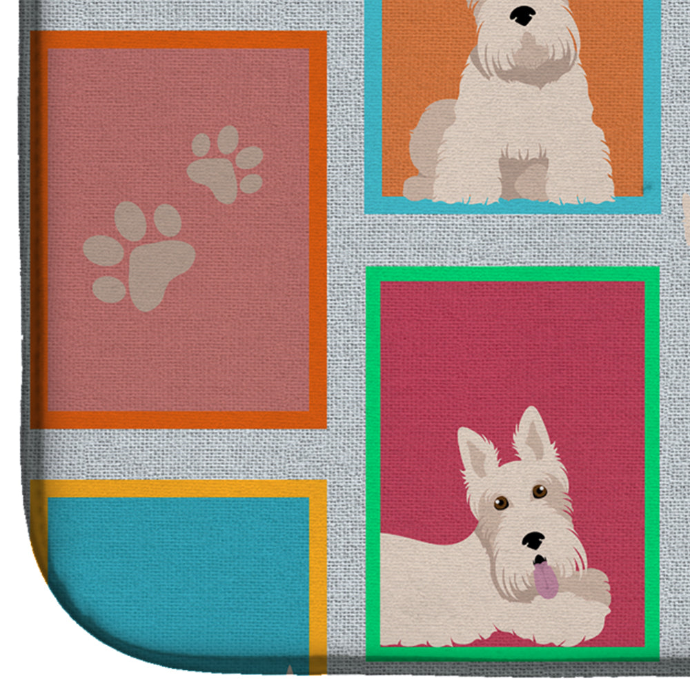 Lots of Wheaten Scottish Terrier Dish Drying Mat Absorbent Dish Drying Mat Pad for Kitchen Counter Dish Drainer Mat for Countertop, 14 x 21", Multicolor