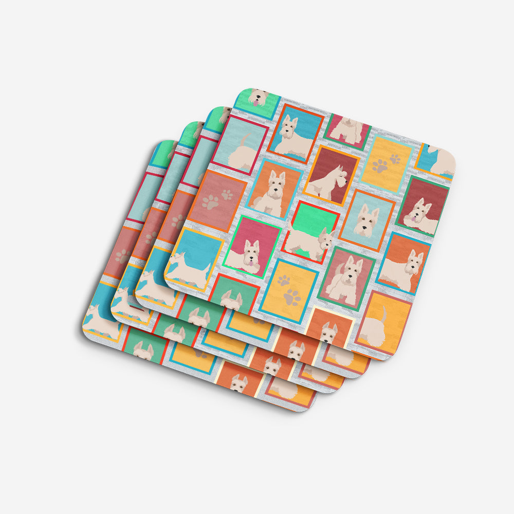 Lots of Wheaten Scottish Terrier Foam Coasters Set of 4 Cup Coasters for Indoor Outdoor, Tabletop Protection, Anti Slip, Mouse pad Material