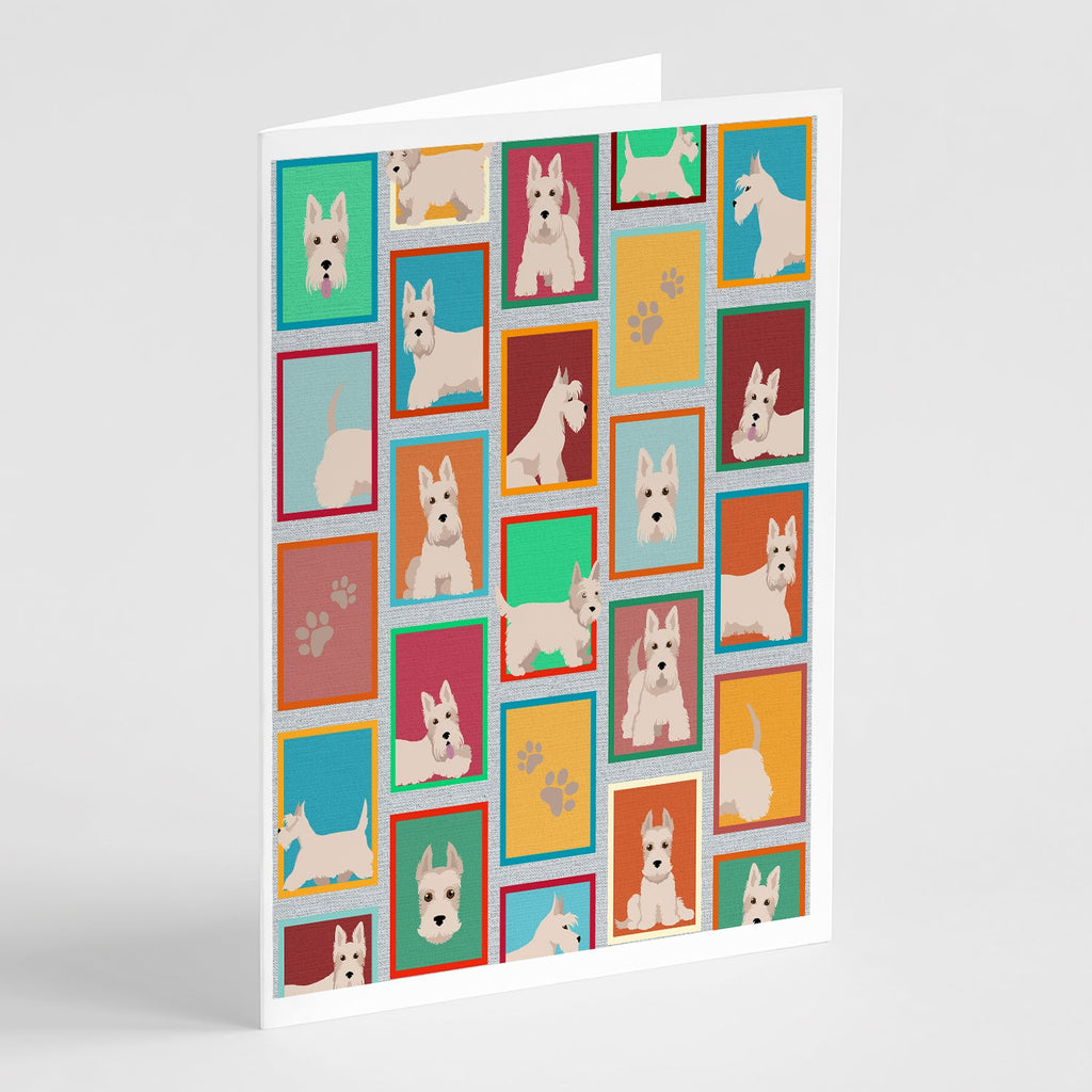 Lots of Wheaten Scottish Terrier Greeting Cards Pack of 8 Blank Cards with Envelopes Whimsical A7 Size 5x7
