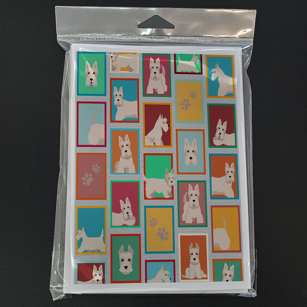 Lots of Wheaten Scottish Terrier Greeting Cards Pack of 8 Blank Cards with Envelopes Whimsical A7 Size 5x7