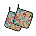 Lots of Wheaten Scottish Terrier Pot Holder Set of 2 Heat Resistant Quilted Hot Pads 7.5 x 7.5 Inch, Insulated Kitchen Trivets for Cooking & Baking