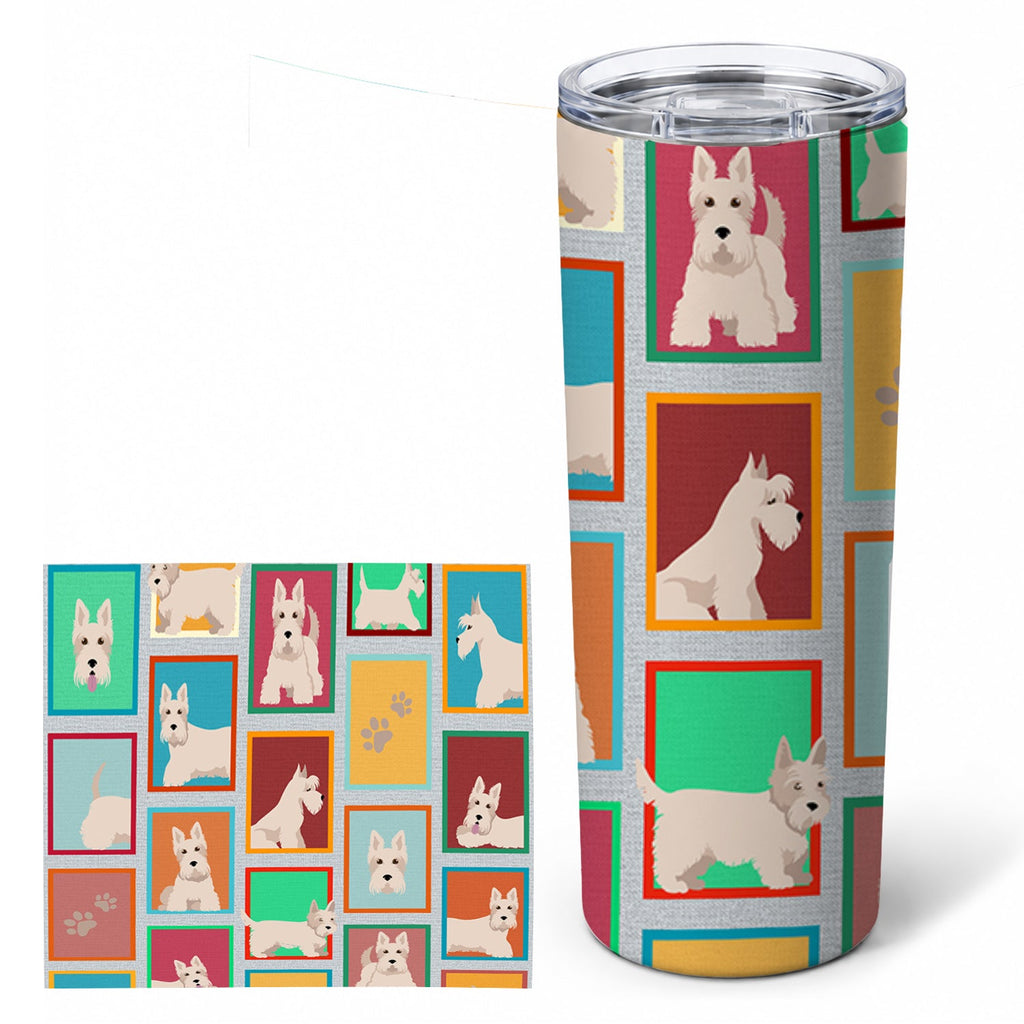 Lots of Wheaten Scottish Terrier Stainless Steel Skinny Tumbler 20 oz Vacuum Double Walled Reusable Insulated Travel Cup