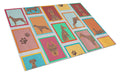 Lots of Red Doberman Pinscher Cutting Board Tempered Glass Kitchen Cutting Surface, Heat Resistant Chopping, Non-Slip Feet, Food Prep & Serving